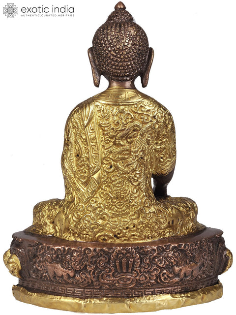 7" Lord Buddha Idol in Bhumisparsha Mudra | Handmade Brass Statue | Made in India