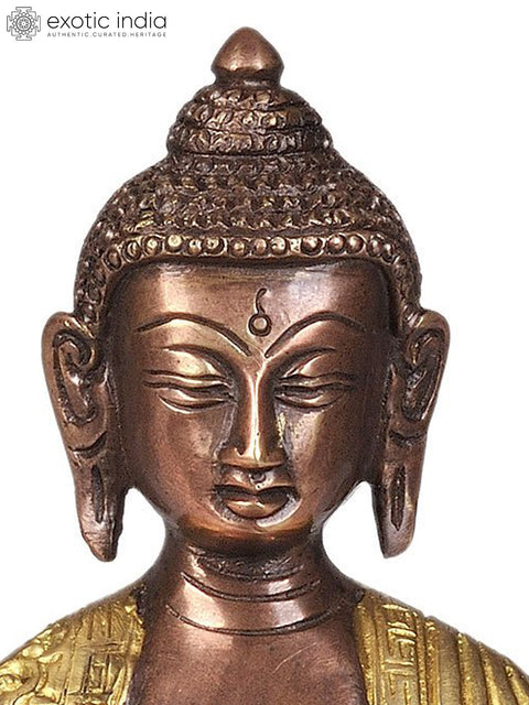 7" Lord Buddha Idol in Bhumisparsha Mudra | Handmade Brass Statue | Made in India