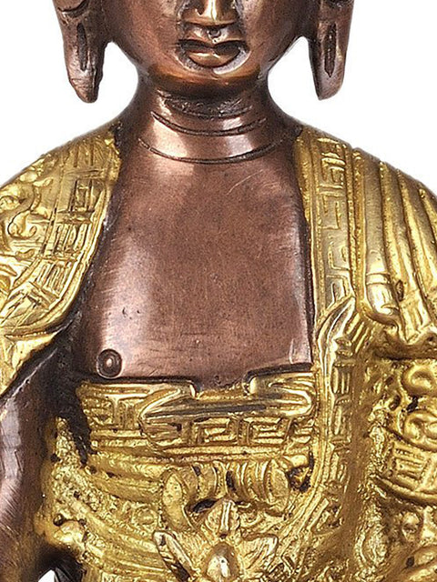 7" Lord Buddha Idol in Bhumisparsha Mudra | Handmade Brass Statue | Made in India