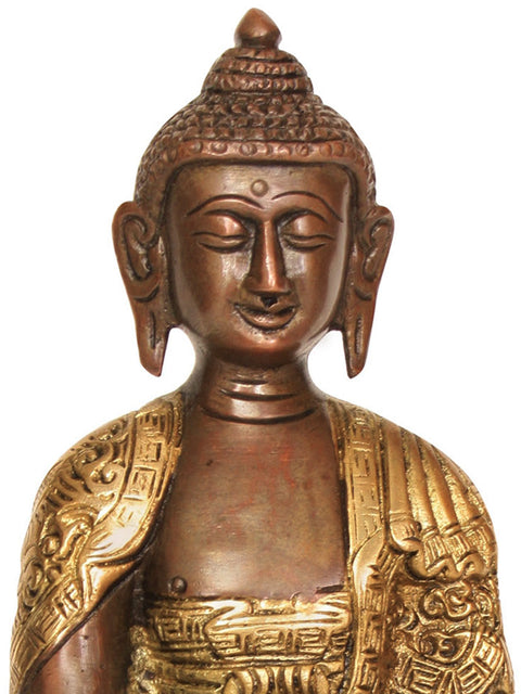 7" Lord Buddha Statue in Dhyana Mudra in Brass | Handmade