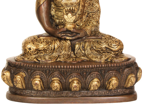 7" Lord Buddha Statue in Dhyana Mudra in Brass | Handmade