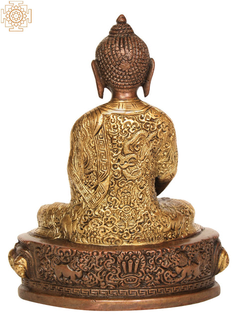 7" Lord Buddha Statue in Dhyana Mudra in Brass | Handmade
