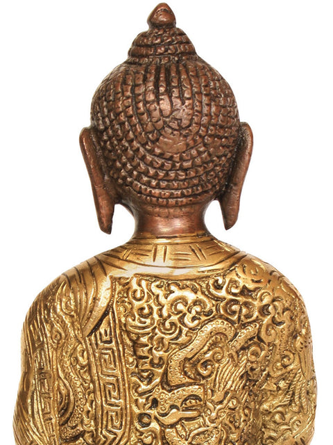 7" Lord Buddha Statue in Dhyana Mudra in Brass | Handmade