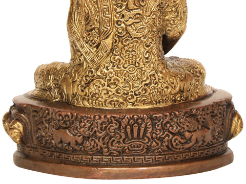 7" Lord Buddha Statue in Dhyana Mudra in Brass | Handmade