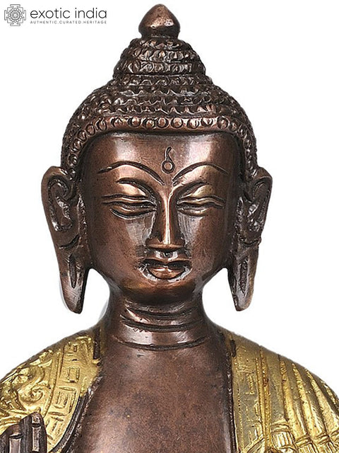 7" Lord Buddha is Interpreting His Dharma | Handmade Brass Statue | Made in India