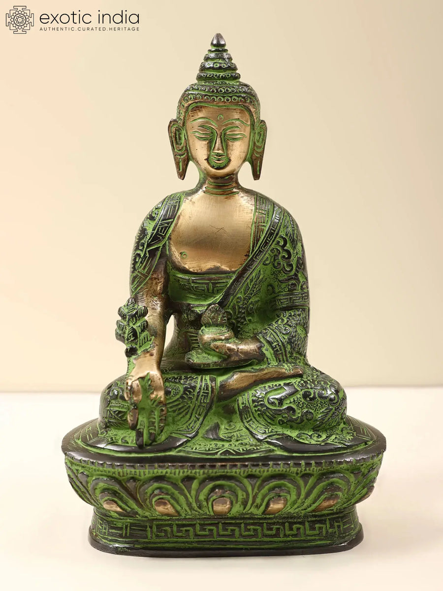 6" Bhaishajyaguru Medicine Buddha Brass Statue Handmade