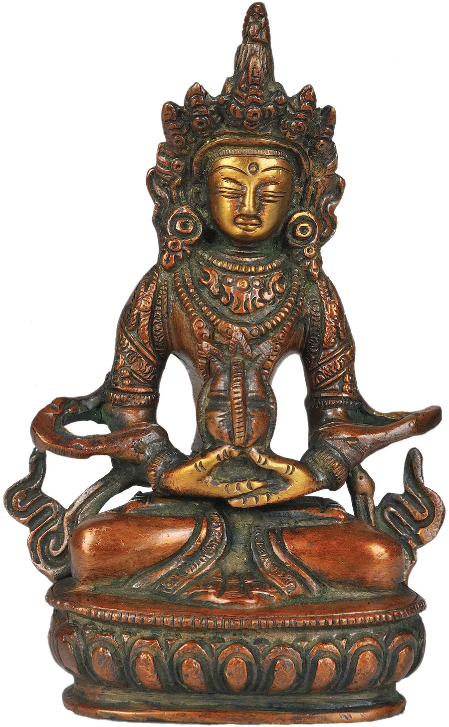 5" Handmade Amitabha Buddha Brass Sculpture