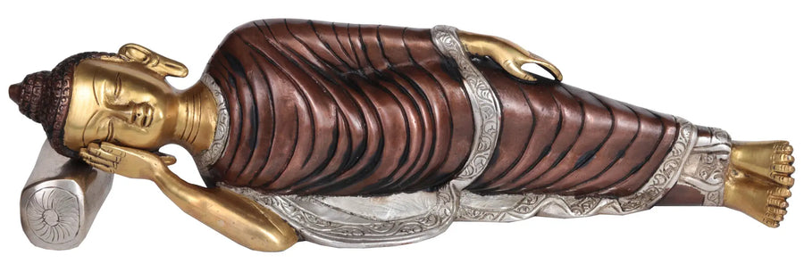 14" Final Nirvana Buddha Brass Statue Handmade