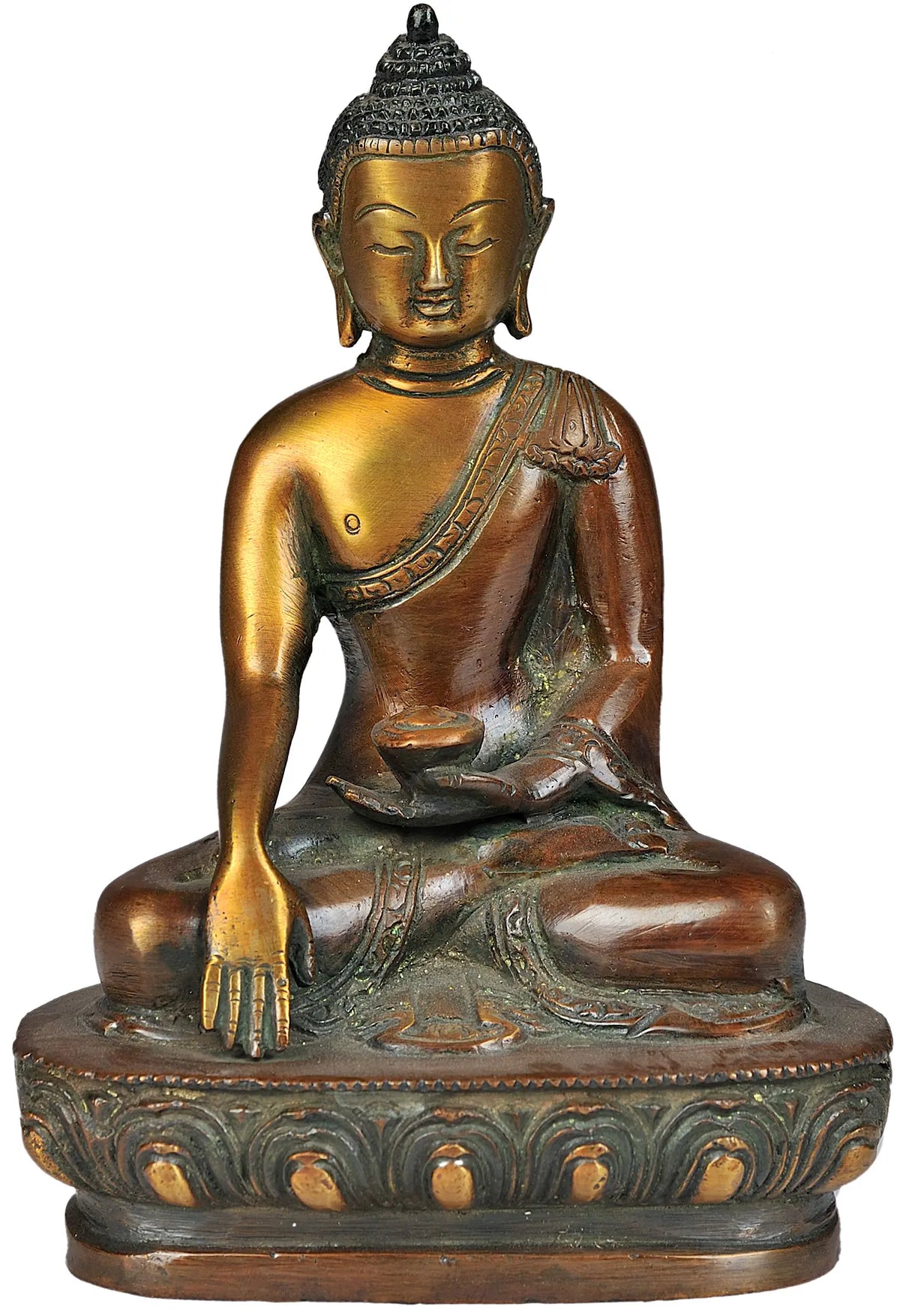 5" Brass Lord Buddha Statue in Bhumisparsha Mudra | Handmade