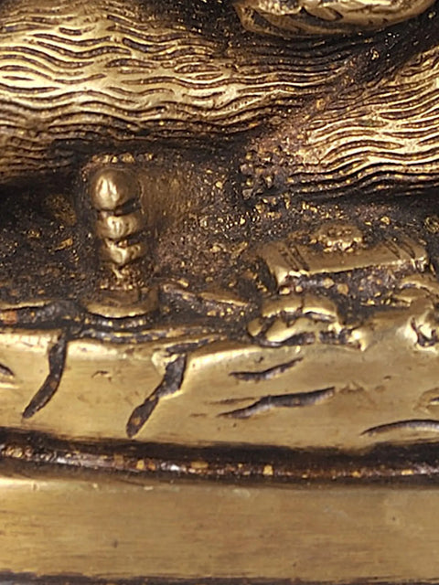 7" Hanuman Ji Idol Meditating on Lord Rama | Handmade Brass Statue | Made in India