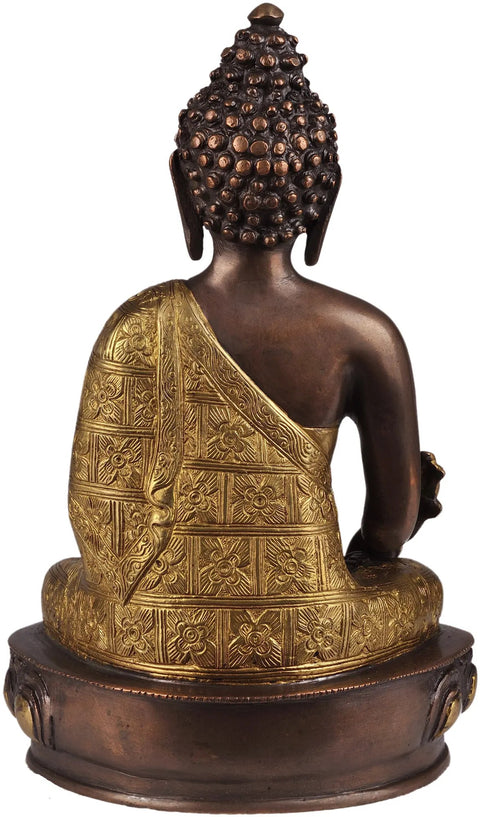 11" Tibetan Buddhist God Bhaishajyaguru Statue - Medicine Buddha Brass Idol | Handmade