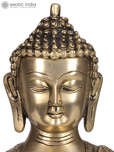 10" Tibetan Buddhist God Medicine Buddha Brass Statue | Handmade Idol