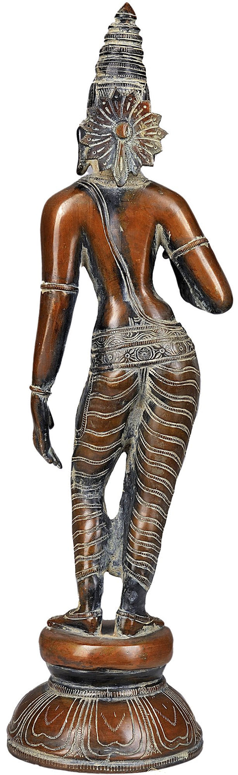 17" Goddess Parvati Shivakamasundari In Brass | Handmade | Made In India