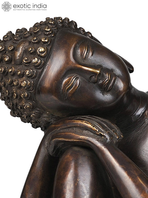 8" Thinking Buddha In Brass | Handmade | Made In India