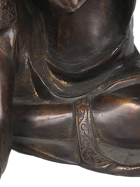 8" Thinking Buddha In Brass | Handmade | Made In India