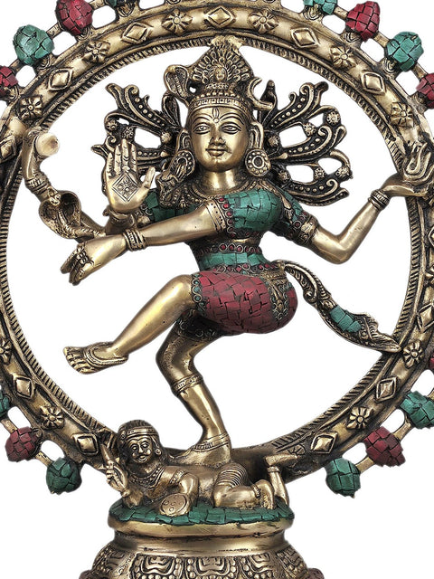 22" Lord Shiva as Nataraja (With Inlay Work) In Brass