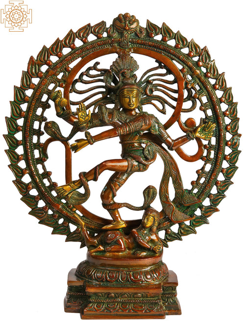 20" Nataraja Om Backdrop Brass Statue for Home Decor