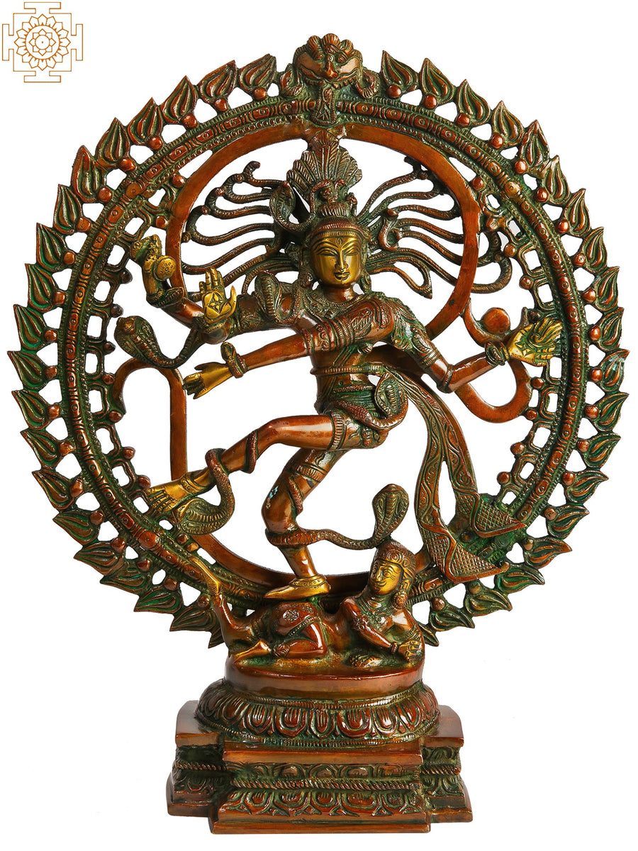 20" Nataraja Om Backdrop Brass Statue for Home Decor