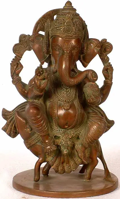 10" Bhagawan Ganesha Brass Handmade Statue for Pooja