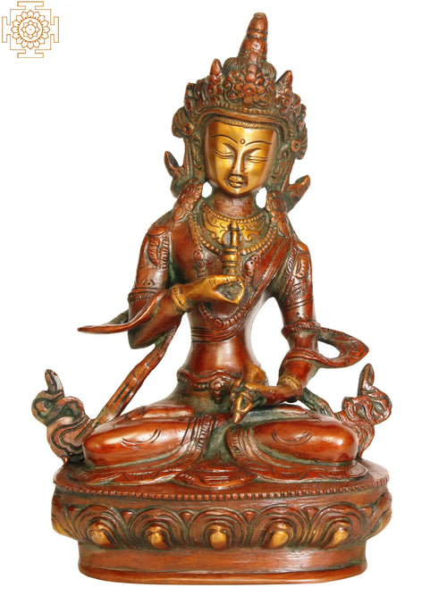 9" Vajrasattva Handmade Brass Statue for Pooja