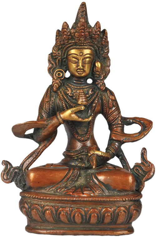 5" Vajrasattva Tibetan Buddhist Brass Idol for Meditation