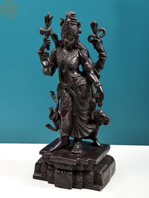 18" Ardhanarishvara (Shiva and Parvati) | Brass | Handmade | Made In India