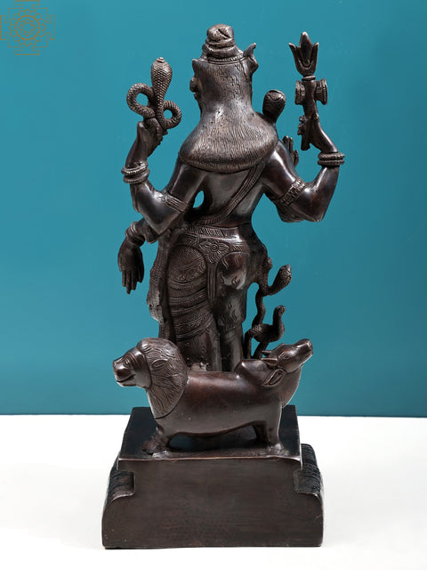 18" Ardhanarishvara (Shiva and Parvati) | Brass | Handmade | Made In India