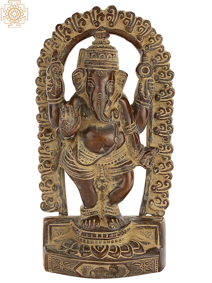 7" Handmade Temple Ganesha Brass Statue for Pooja