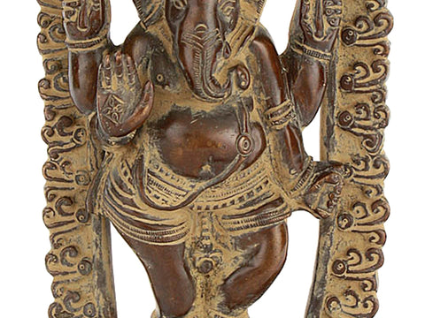 7" Temple Ganesha Brass Statue | Handmade | Made in India