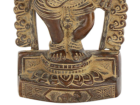 7" Temple Ganesha Brass Statue | Handmade | Made in India
