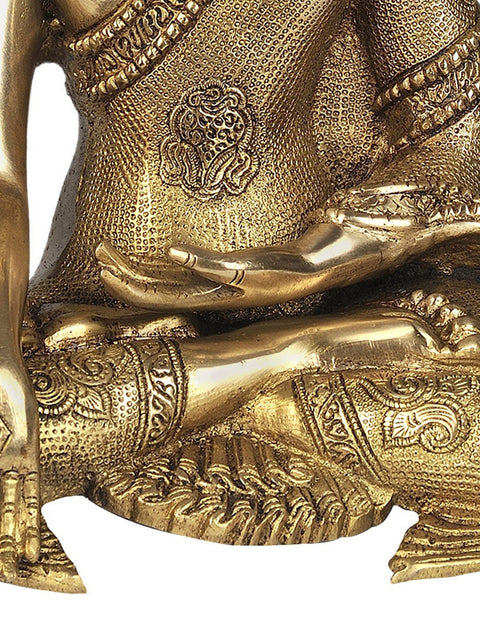 11" (Tibetan Buddhist Deity) The Medicine Buddha In Brass
