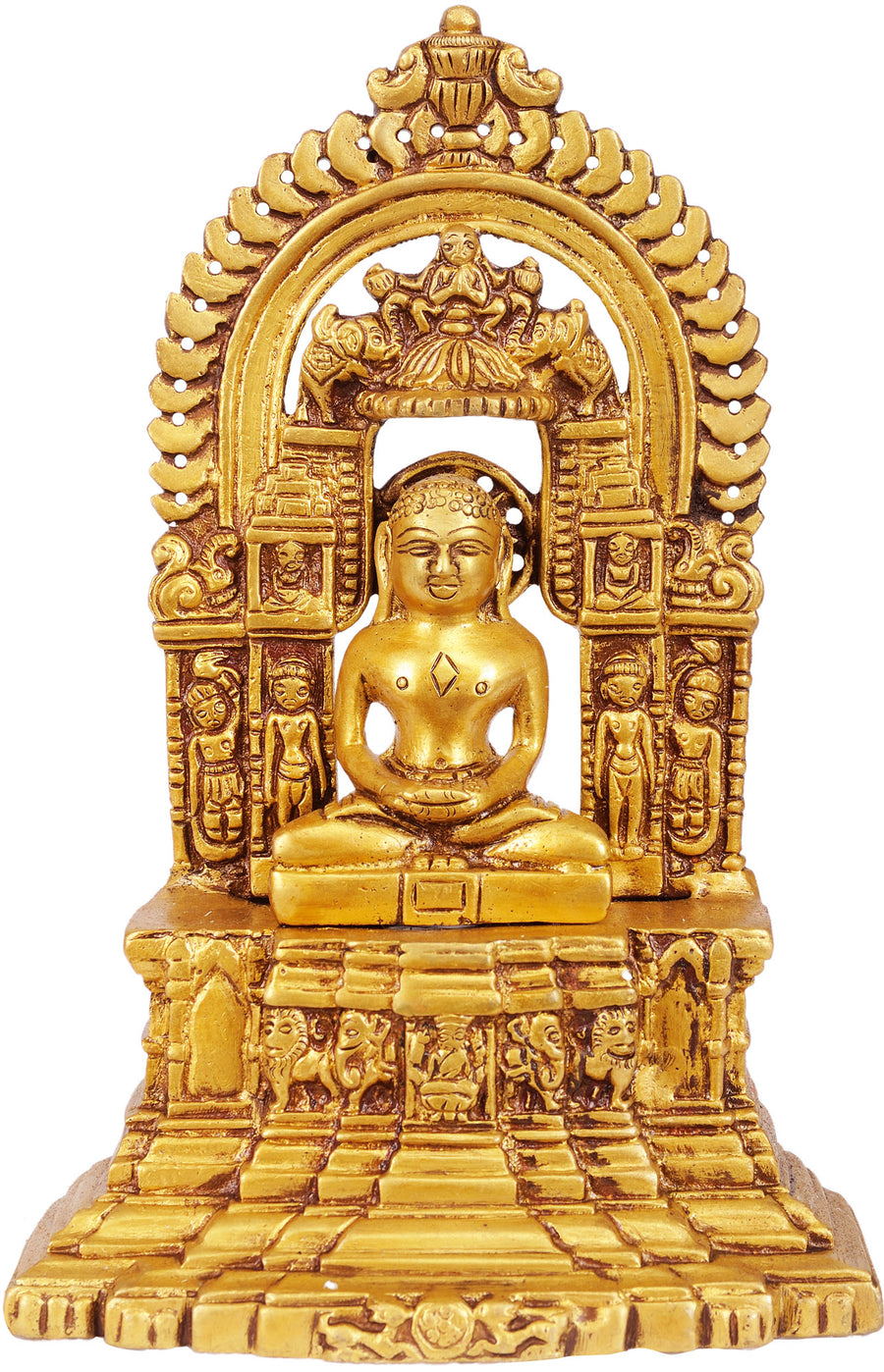 8" Jain Tirthankara Brass Statue Handmade