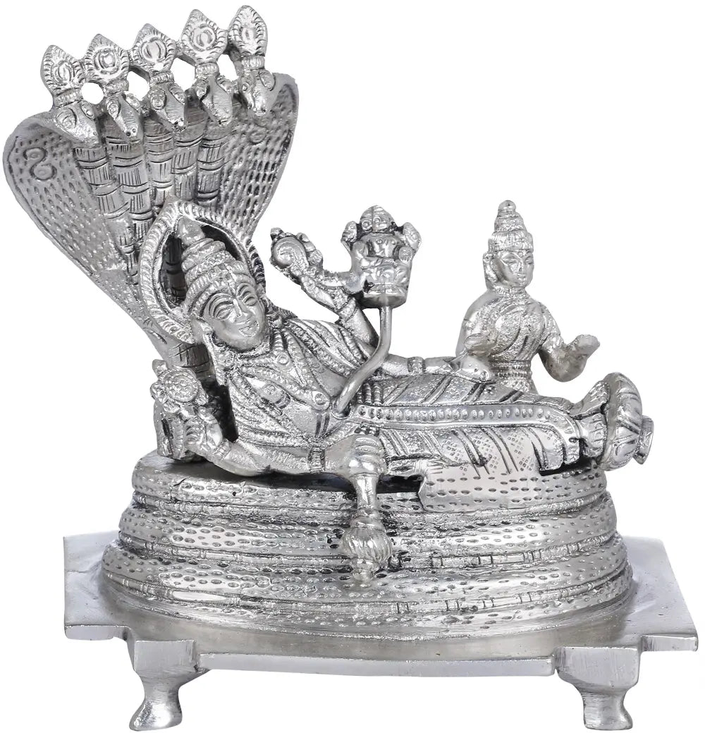 5" Brass Sheshasayi Vishnu Statue | Handmade | Made in India