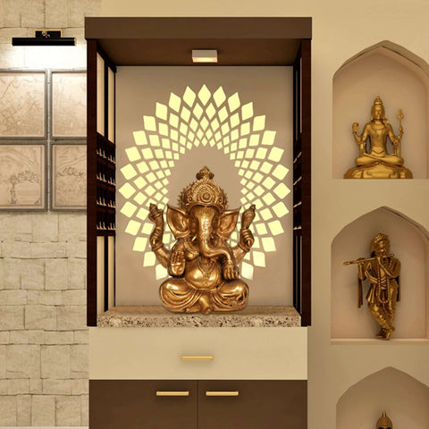12" Brass Lord Ganesha Statue in Ashirvad Mudra | Handmade | Made in India