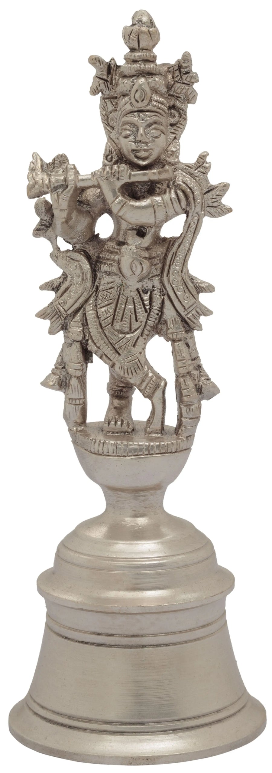 5" Handmade Brass Krishna Puja Bell Idol