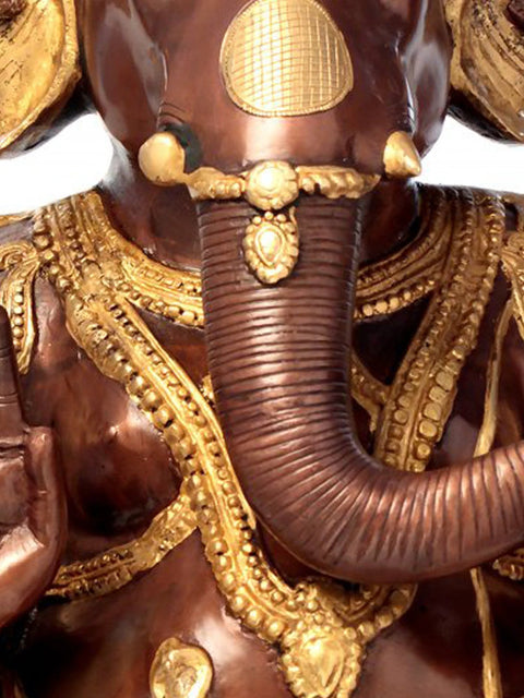 36" Large Lord Ganesha Brass Statue | Handmade Home Temple Idol