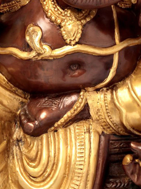 36" Large Lord Ganesha Brass Statue | Handmade Home Temple Idol