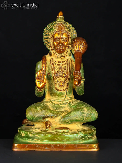 11" Lord Hanuman Handmade Brass Statue for Pooja