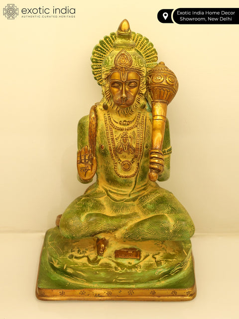 11" Lord Hanuman Brass Statue | Handmade | Made in India