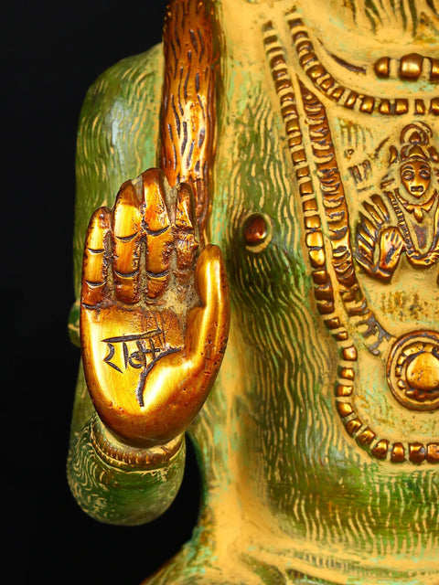 11" Lord Hanuman Brass Statue | Handmade | Made in India