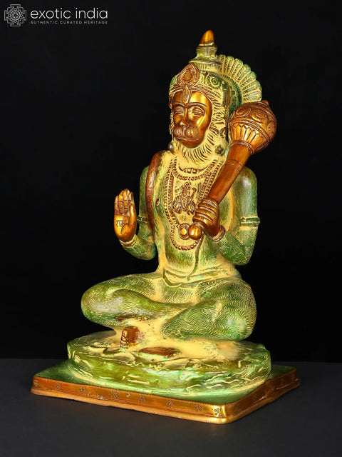 11" Lord Hanuman Brass Statue | Handmade | Made in India