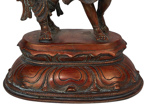 16" Dancing Radha Krishna Brass Statue | Spiritual Home Decor