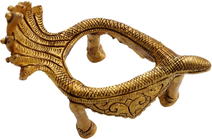 Brass Linga Stand with Serpent Idol