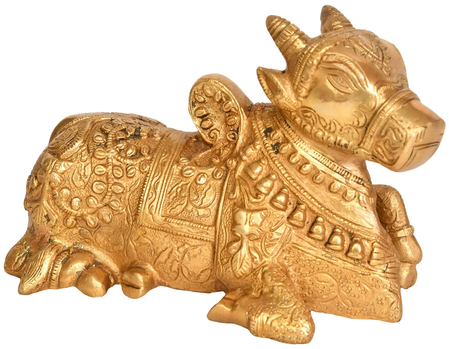 4" Brass Nandi Idol Handmade Hindu Pooja Statue
