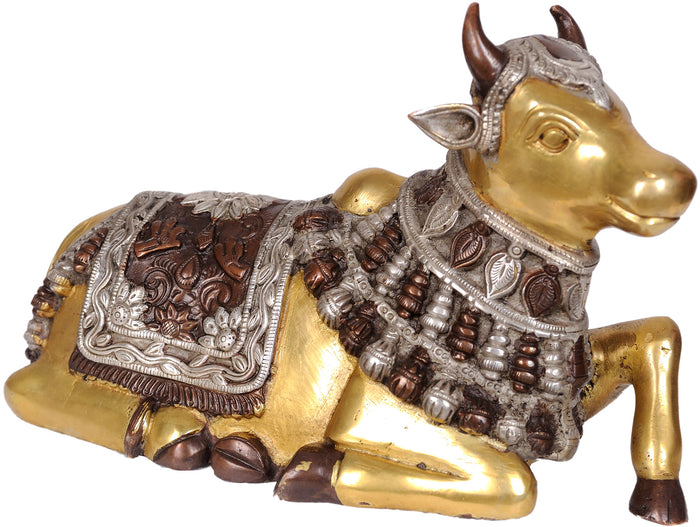 6" Brass Nandi Statue - Vehicle of Lord Shiva Handmade