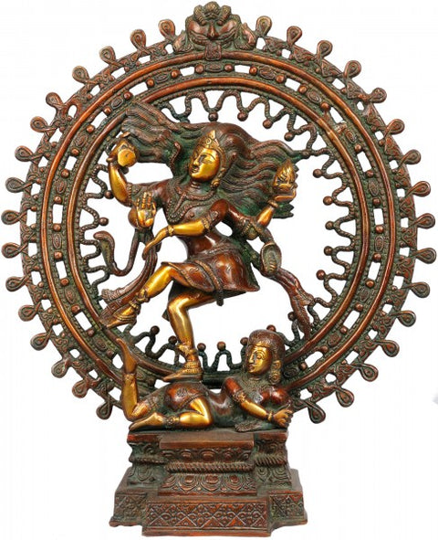 17" Shiva as Nataraja Brass Idol | Handmade Figurine | Made in India