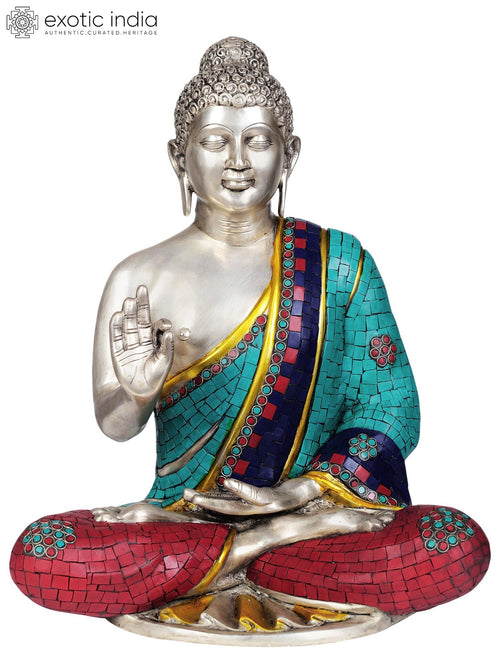 18" Lord Buddha Brass Statue for Home Decor