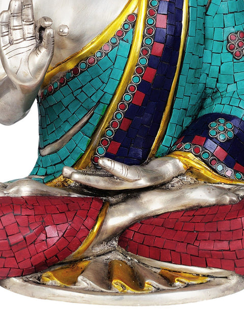 18" Lord Buddha Interpreting His Dharma In Brass