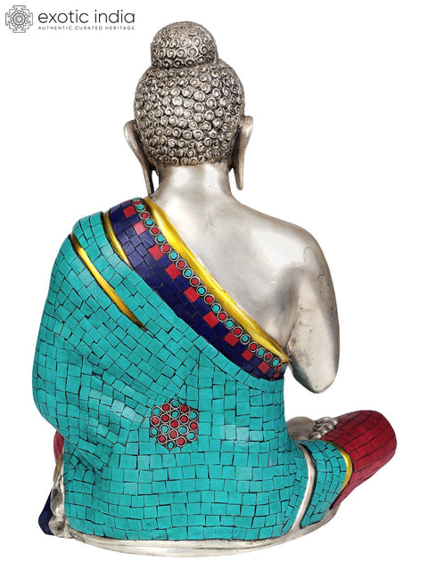 18" Lord Buddha Interpreting His Dharma In Brass