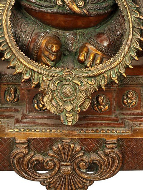 34" Large Size Ekadanta Lord Ganesha Brass Statue | Handmade | Made In India
